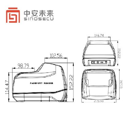 Sinosecu パスポートリーダー スキャナー OCR MRZ Eパスポート スキャナー
